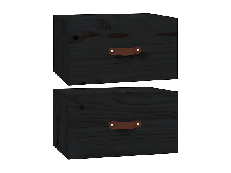 Ahmed  Tables de chevet murales 2 pcs Noir 40x29,5x22 cm
