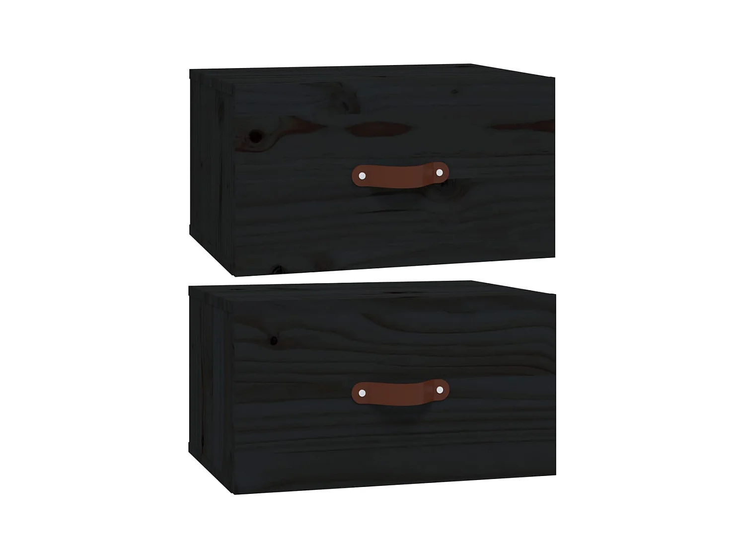 Ahmed  Nachtkastjes 2 st wandgemonteerd 40x29,5x22 cm zwart