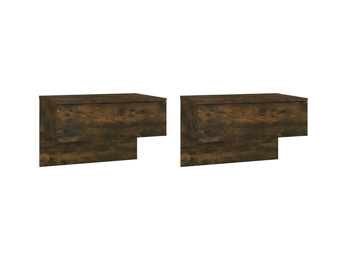 San Jose  Tables de chevet murales 2 pcs Chêne fumé