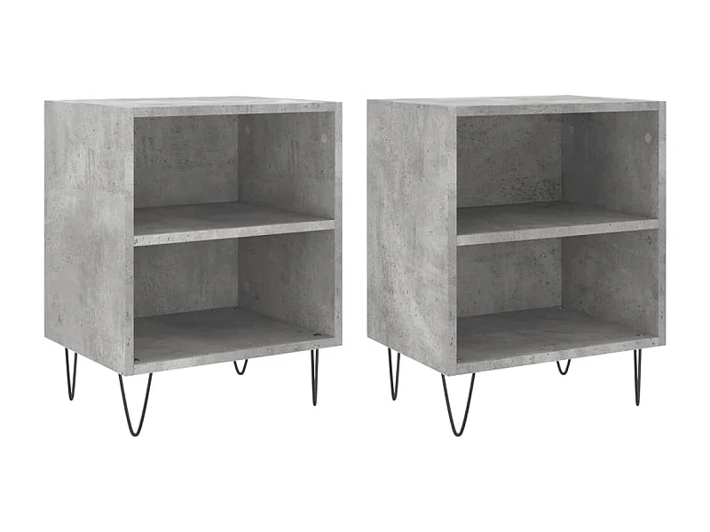 Urond  Tables de chevet 2 pcs gris béton 40x30x50 cm bois d'ingénierie
