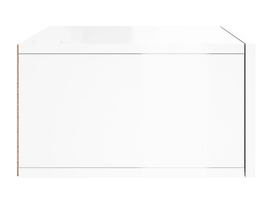 Brackettville  Table de chevet murale blanc brillant 35x35x20 cm
