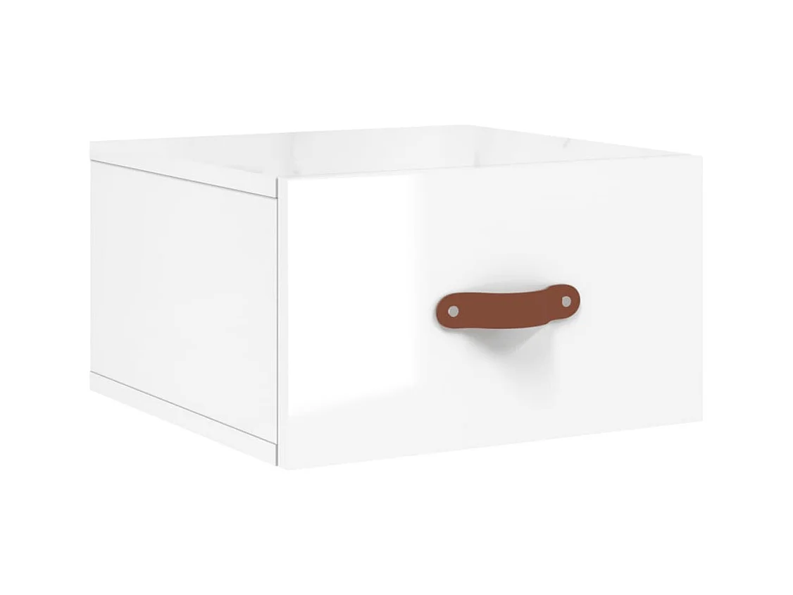 Brackettville  Nachtkastje wandgemonteerd 35x35x20 cm hoogglans wit