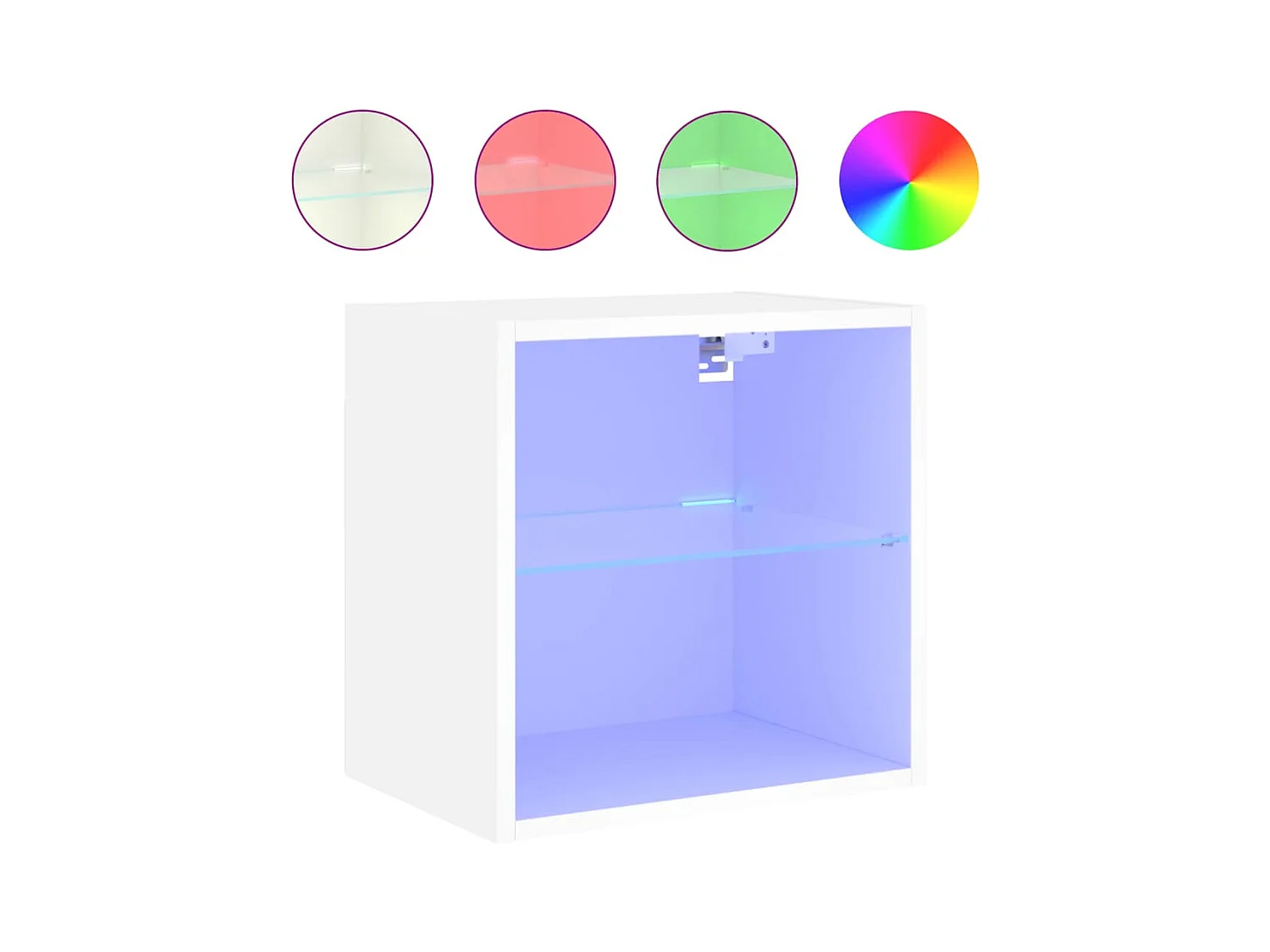 Prolenta Premium -  Table de chevet murale avec lumières LED blanc
