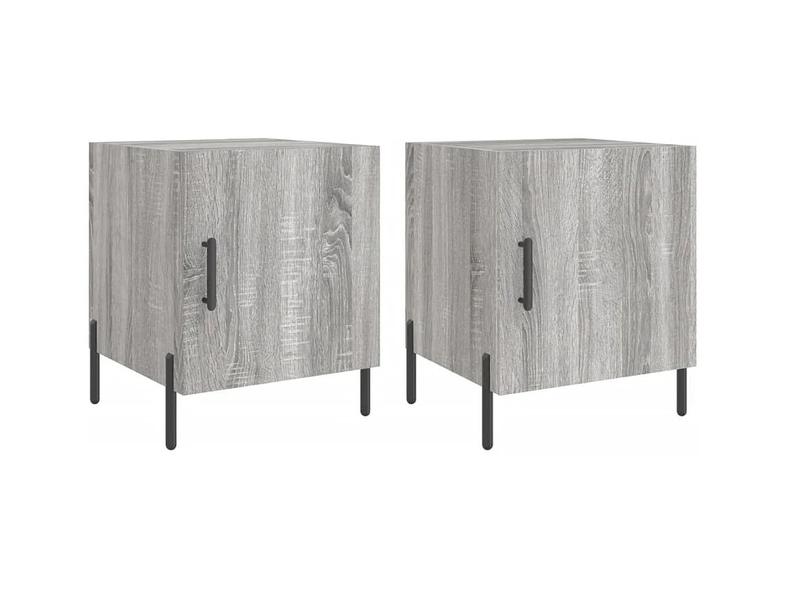 Sulva  Mesitas noche 2 uds madera ingeniería gris Sonoma 40x40x50 cm