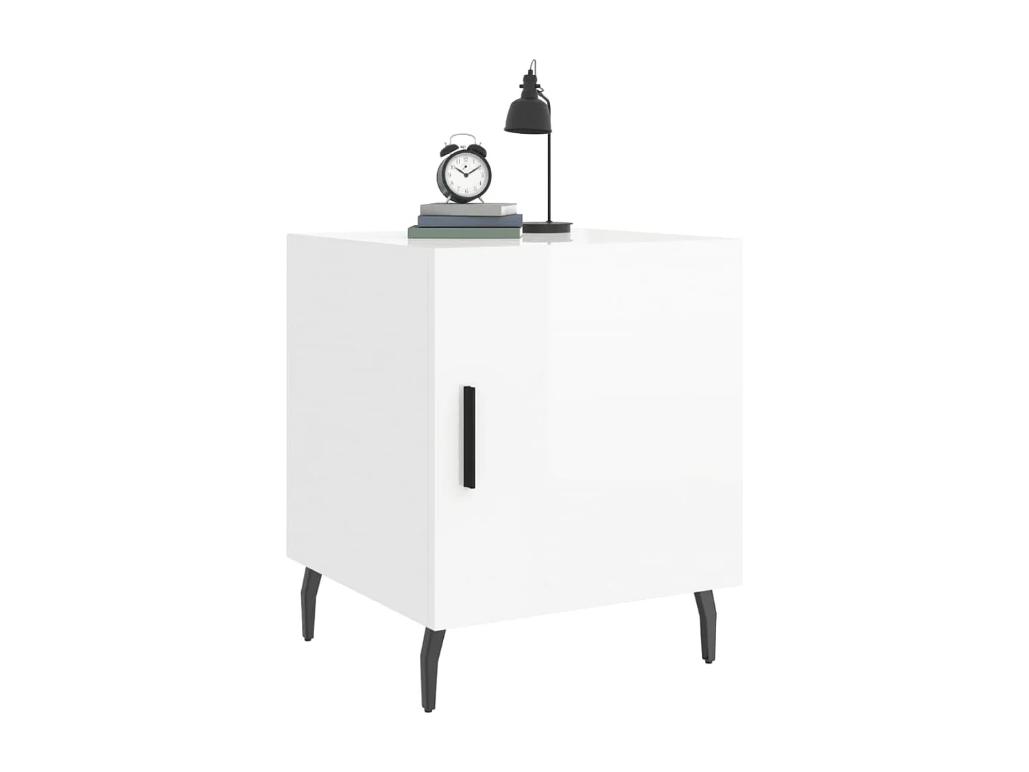 Volda  Nachtkastjes 2 st 40x40x50 cm bewerkt hout hoogglans wit