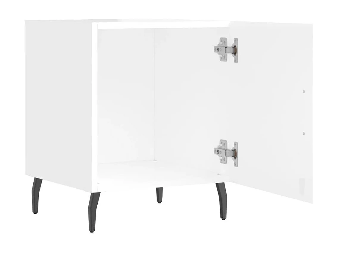 Volda  Nachtkastjes 2 st 40x40x50 cm bewerkt hout hoogglans wit