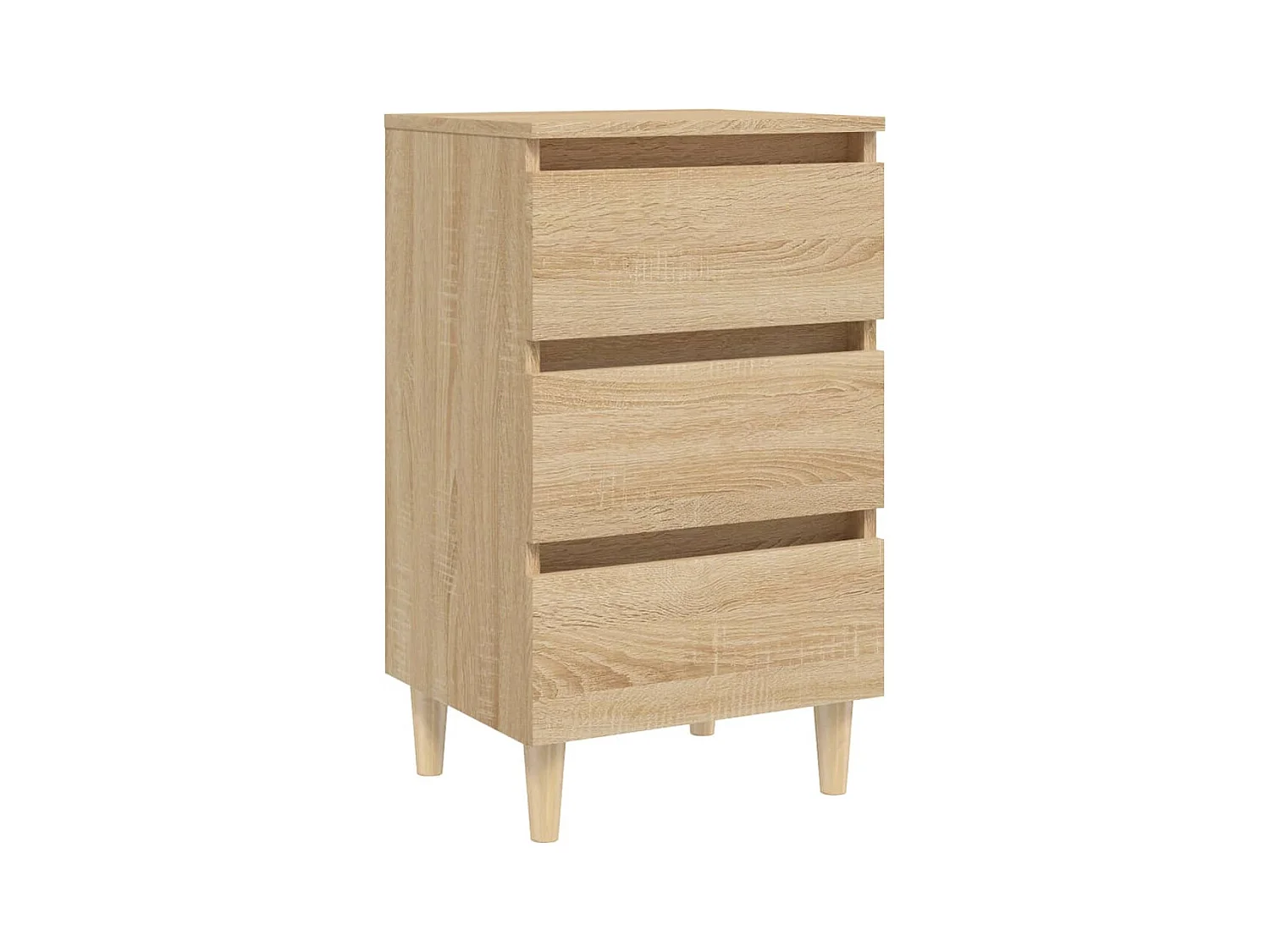 Kendallville  Nachtkastje met houten poten 40x35x69 cm sonoma eikenkleurig
