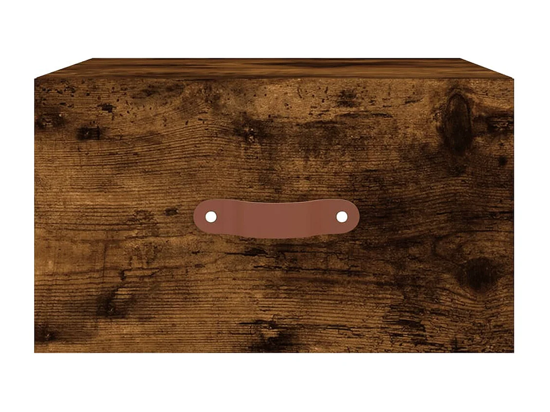 Brackettville  Mesitas de noche de pared 2 uds color roble ahumado 35x35x20 cm