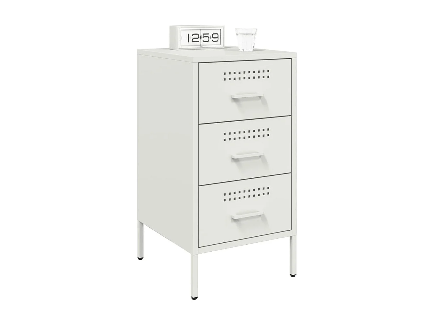 Vyndor  Tables de chevet 2 pcs blanc 36x39x68 cm acier