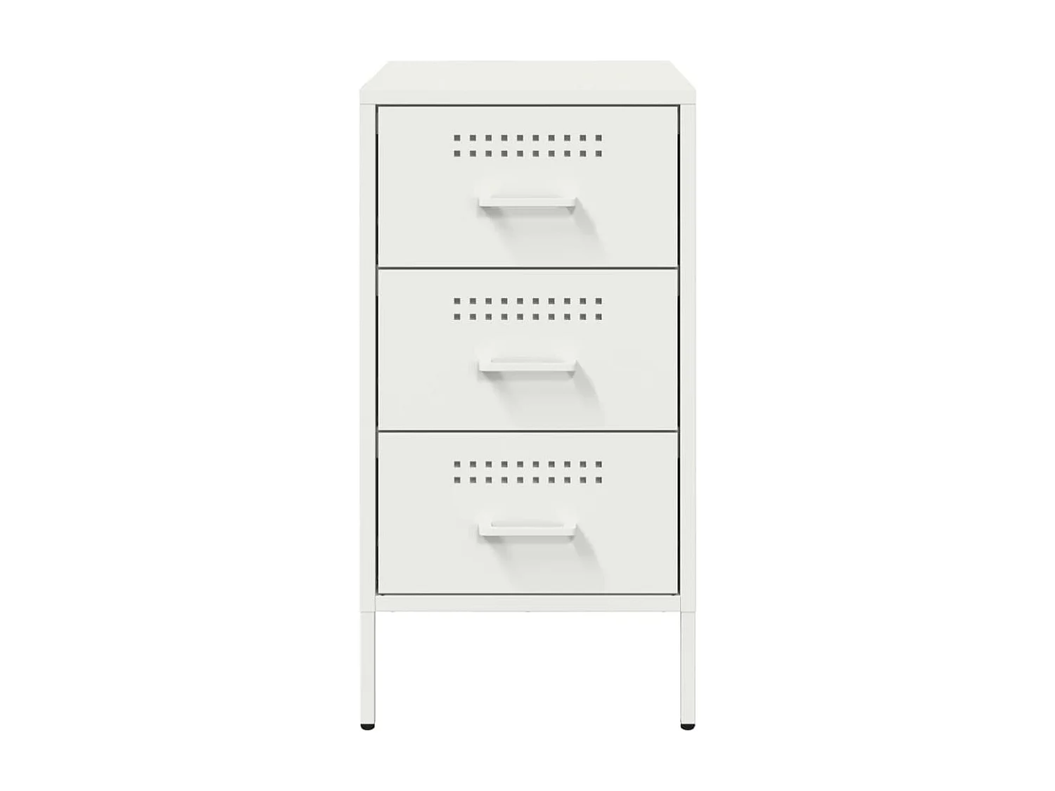Vyndor  Tables de chevet 2 pcs blanc 36x39x68 cm acier