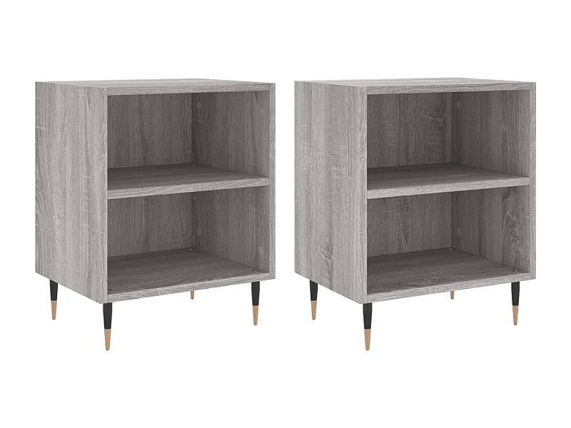 Oguz  Nachttische 2 Stk. Grau Sonoma 40x30x50 cm Holzwerkstoff