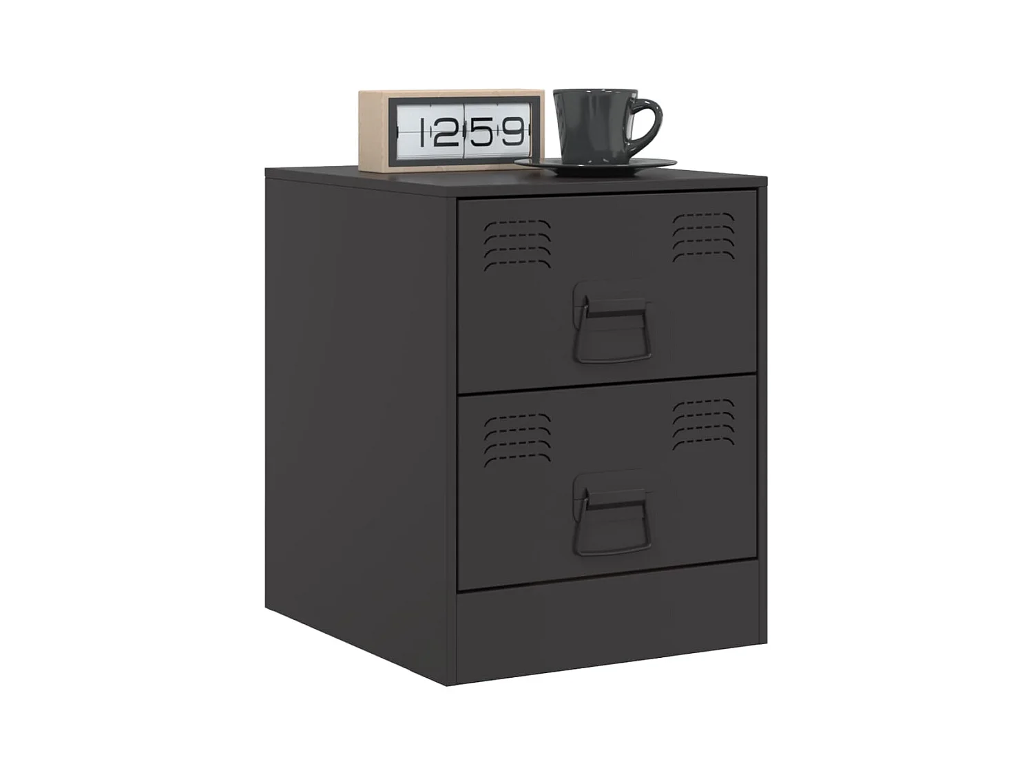 Groton  Tables de chevet 2 pcs noir 34,5x39x44 cm acier