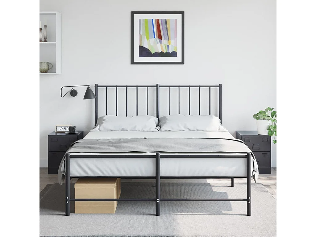 Groton  Tables de chevet 2 pcs noir 34,5x39x44 cm acier