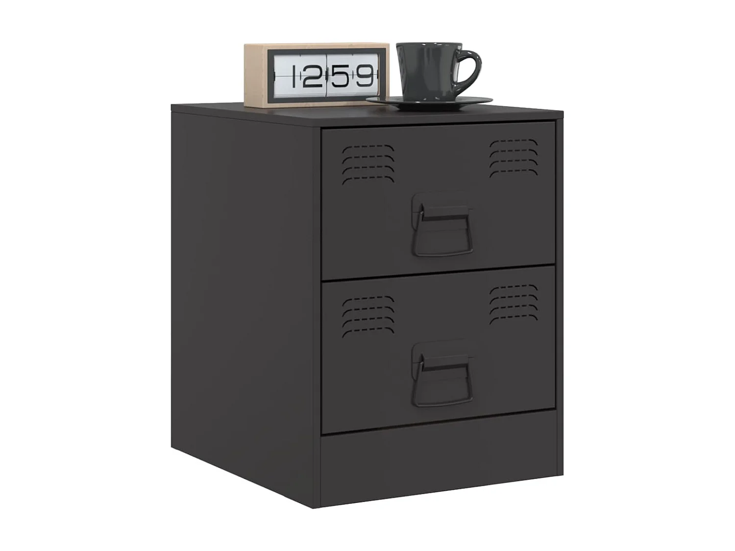 Groton  Tables de chevet 2 pcs noir 34,5x39x44 cm acier