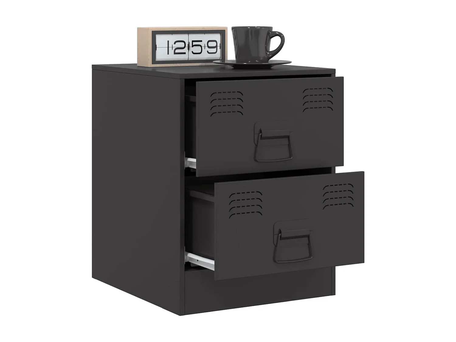 Groton  Tables de chevet 2 pcs noir 34,5x39x44 cm acier