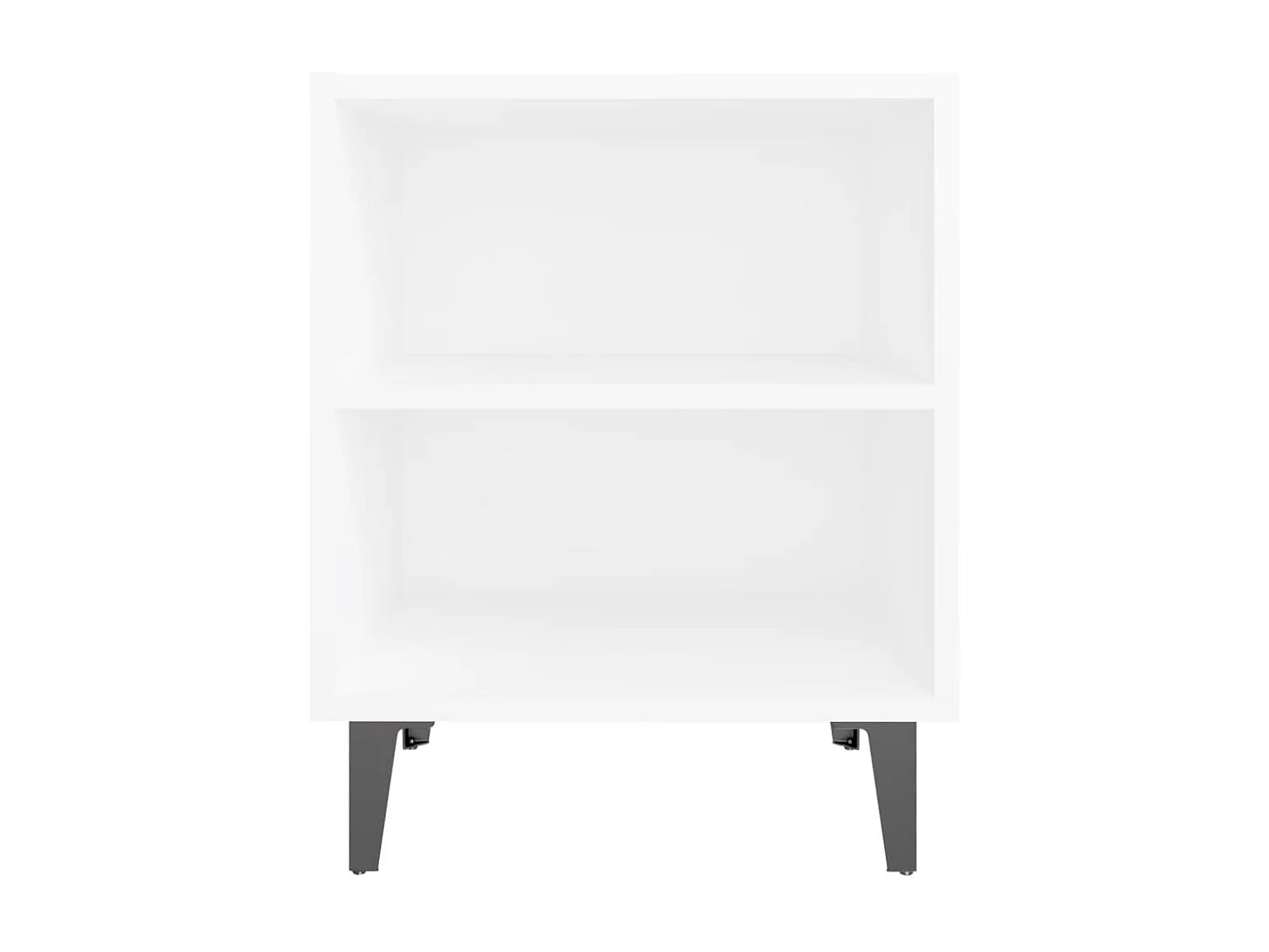 Silo  Table de chevet avec pieds en métal blanc 40x30x50 cm