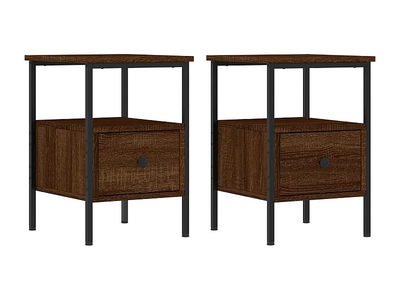 Broadlands  Nachtkastjes 2 st 34x36x50 cm bewerkt hout bruin eikenkleur