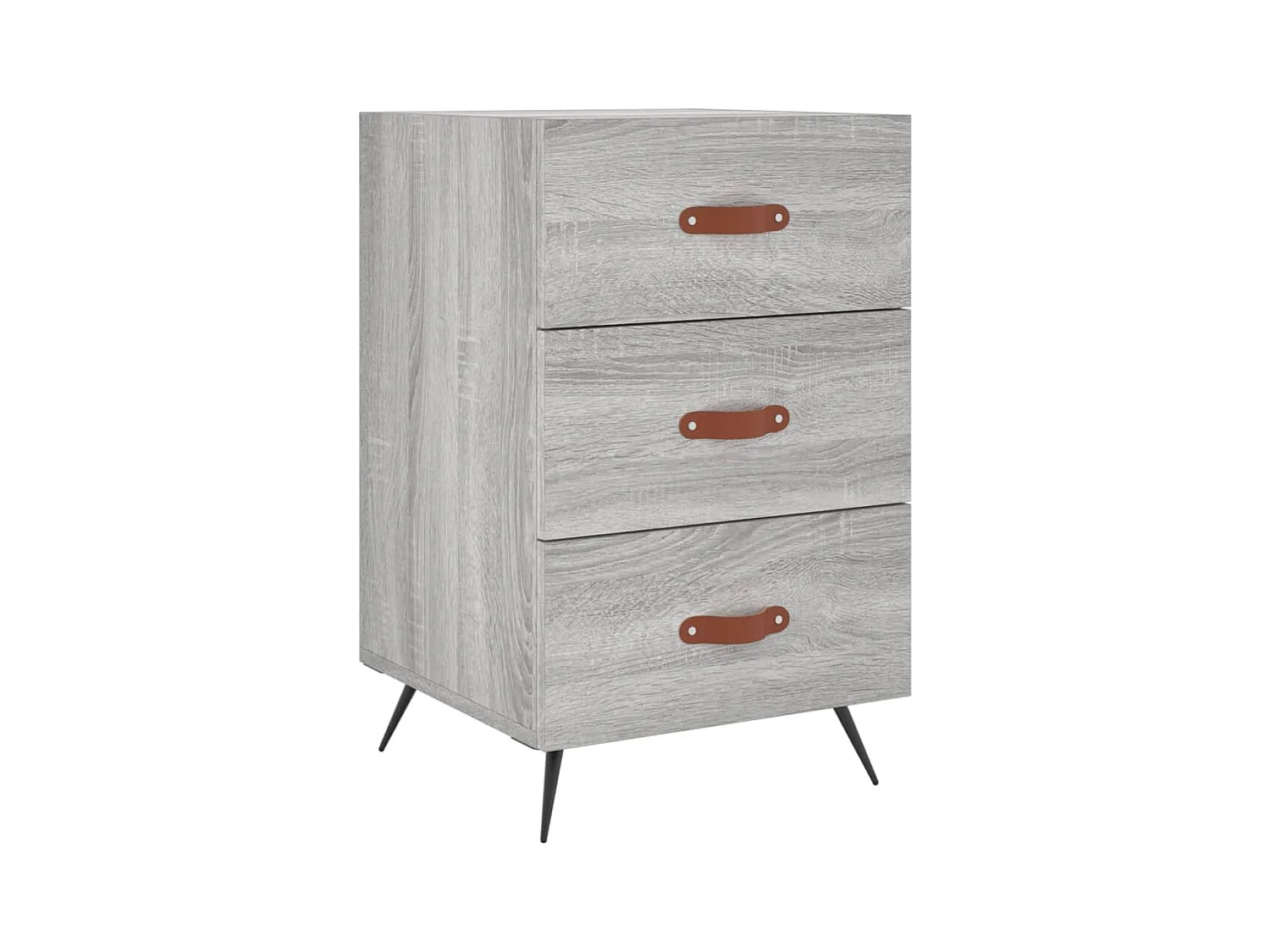 Uri  Comodino Grigio Sonoma 40x40x66 cm in Legno Multistrato