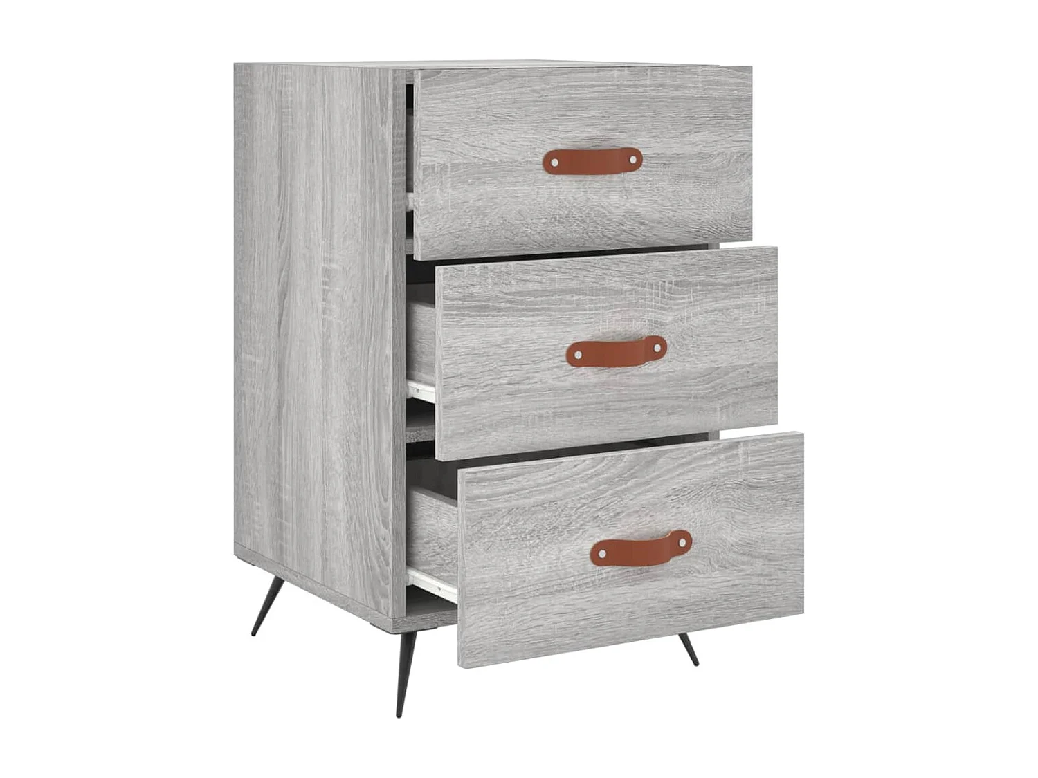 Uri  Table de chevet sonoma gris 40x40x66 cm bois d'ingénierie