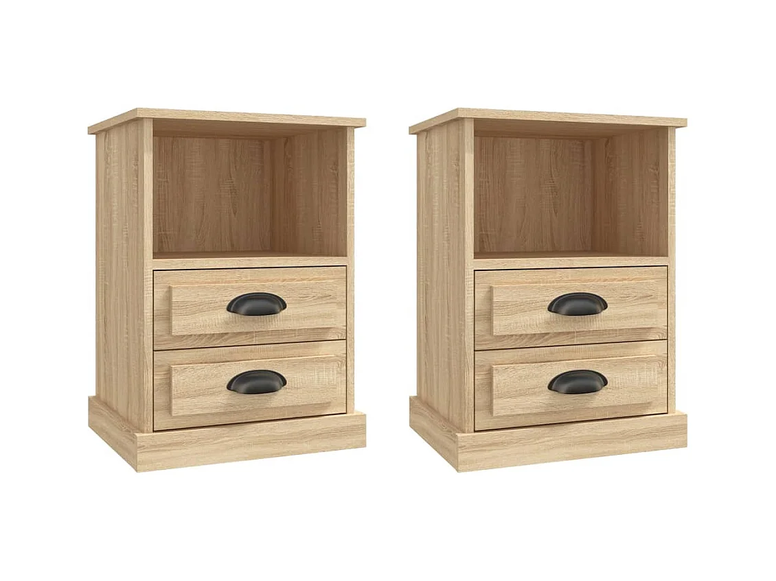 Karly  Comodini 2 pz Rovere Sonoma 43x36x60 cm