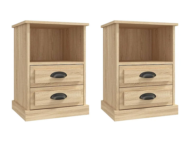 Karly  Nachttische 2 Stk. Sonoma-Eiche 43x36x60 cm
