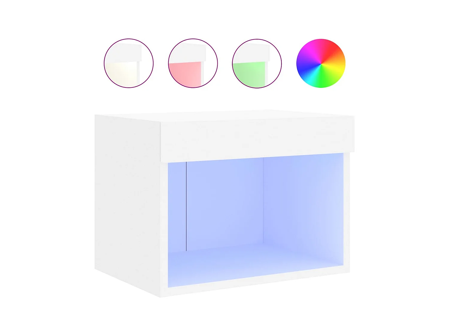 Mano  Nachtkastje met LED's wandgemonteerd wit