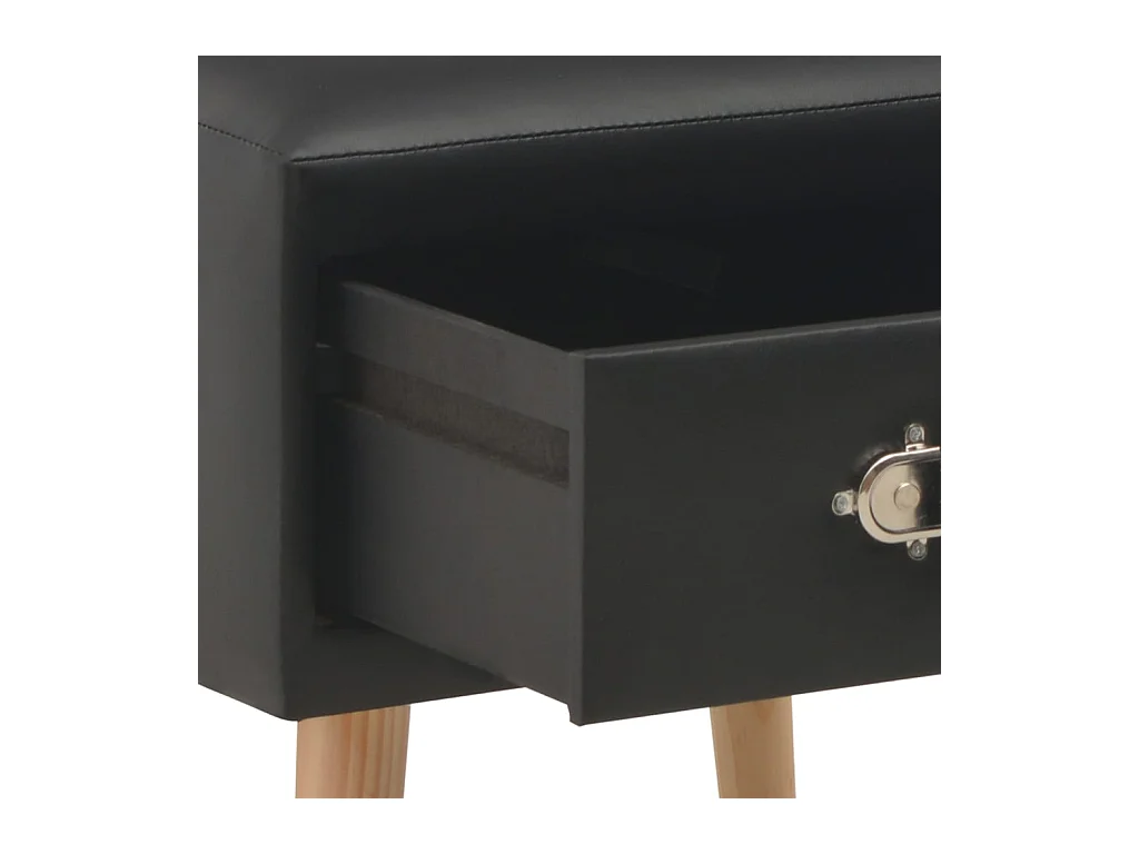 Emilie  Tables de chevet 2 pcs Noir 40x35x40 cm Similicuir