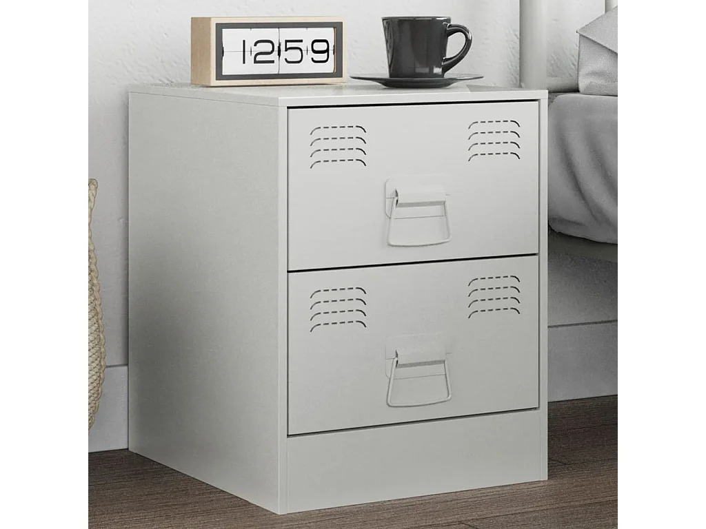 Groton  Table de chevet blanc 34,5x39x44 cm acier