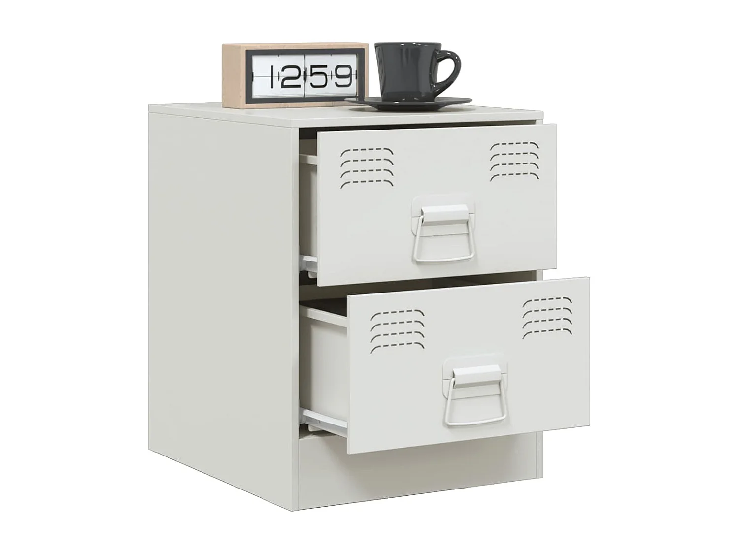 Groton  Table de chevet blanc 34,5x39x44 cm acier