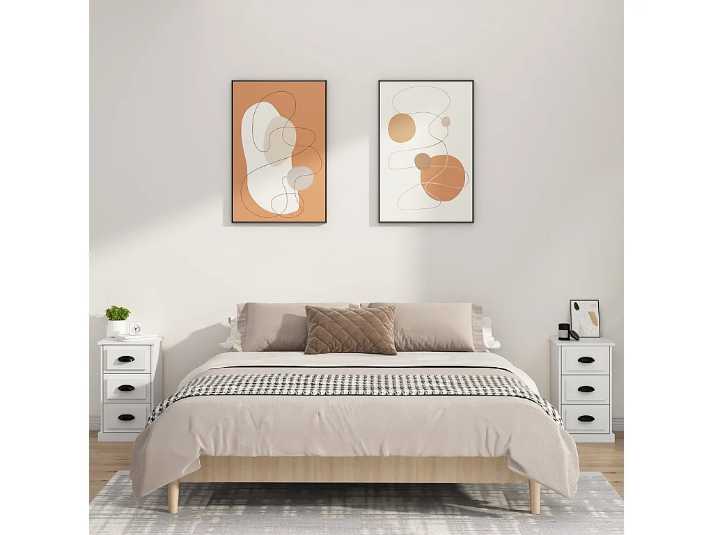 Inge  Table de chevet blanc 39x39x67 cm bois d'ingénierie