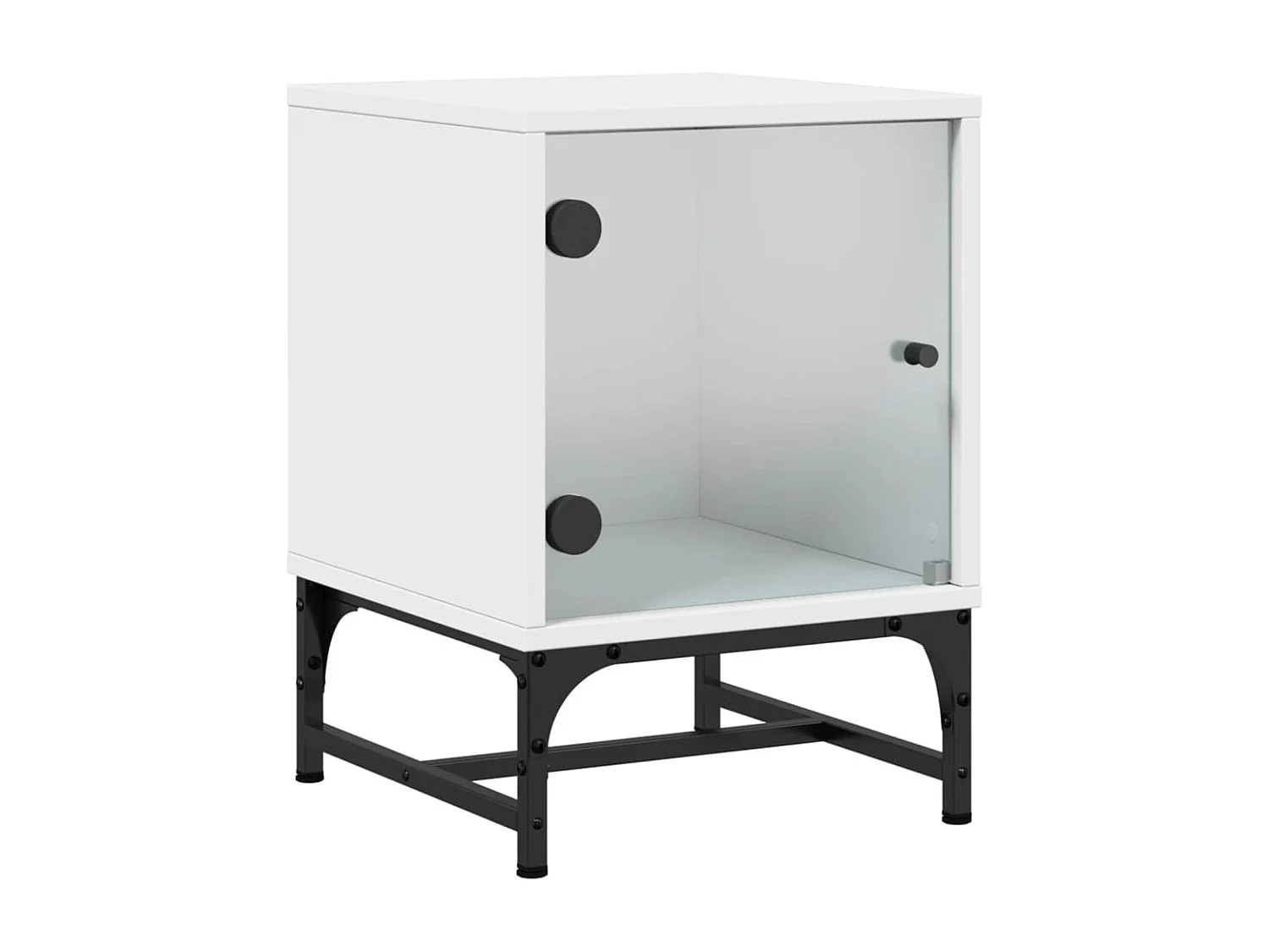 Brussels  Tables de chevet avec portes en verre 2 pcs blanc 35x37x50 cm