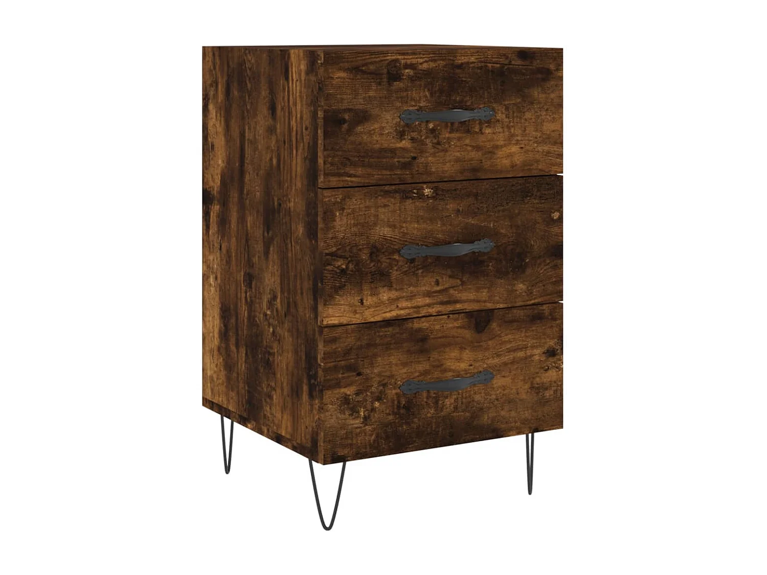 Cumming  Table de chevet chêne fumé 40x40x66 cm bois d'ingénierie