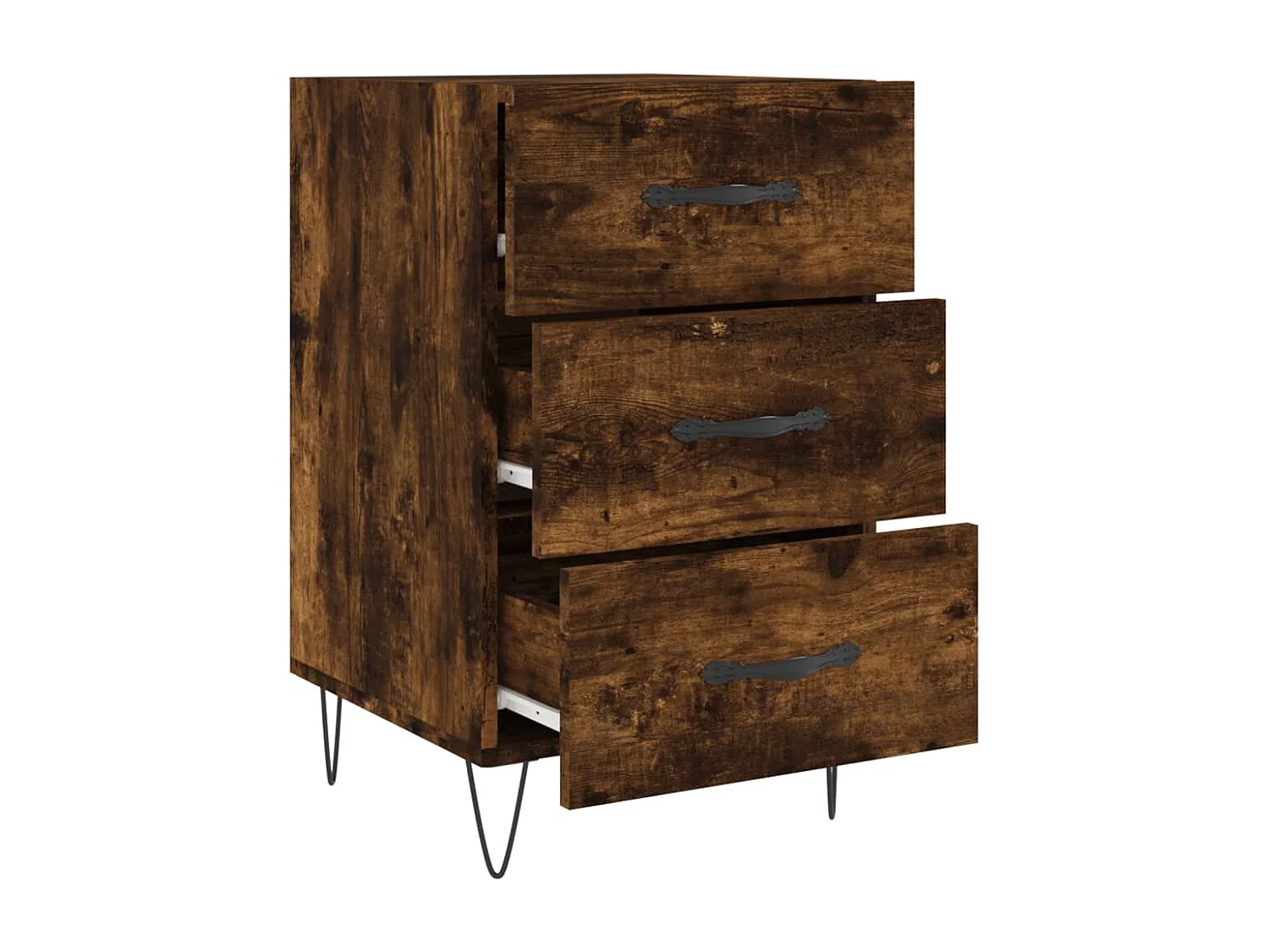 Cumming  Table de chevet chêne fumé 40x40x66 cm bois d'ingénierie