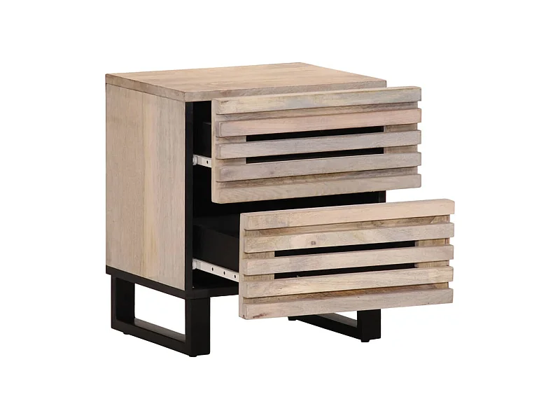 Janoah  Table de chevet 40x34x46 cm bois de manguier massif blanc
