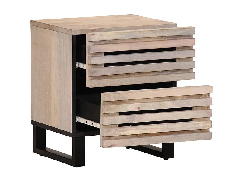 Janoah  Table de chevet 40x34x46 cm bois de manguier massif blanc