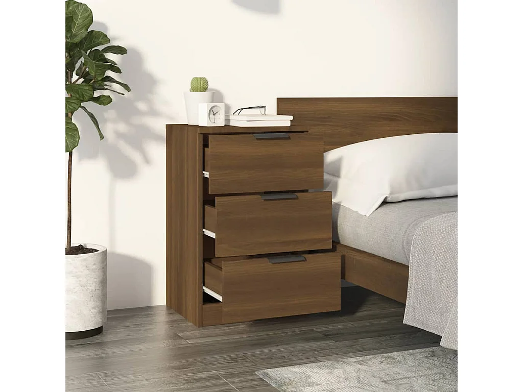 Tucson  Comodini 2 pz Rovere Marrone 40x36x65 cm