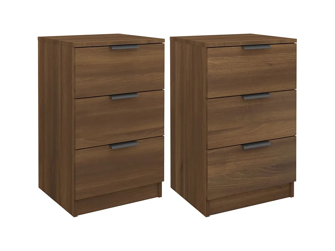 Tucson  Comodini 2 pz Rovere Marrone 40x36x65 cm