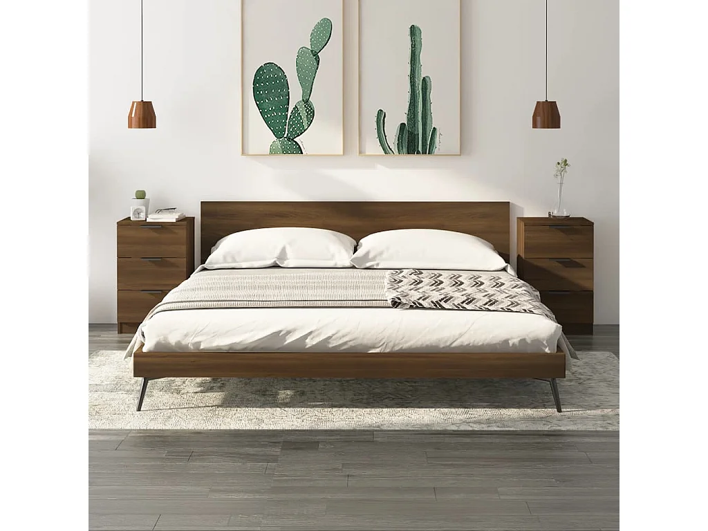 Tucson  Tables de chevet 2 pcs Chêne marron 40x36x65 cm