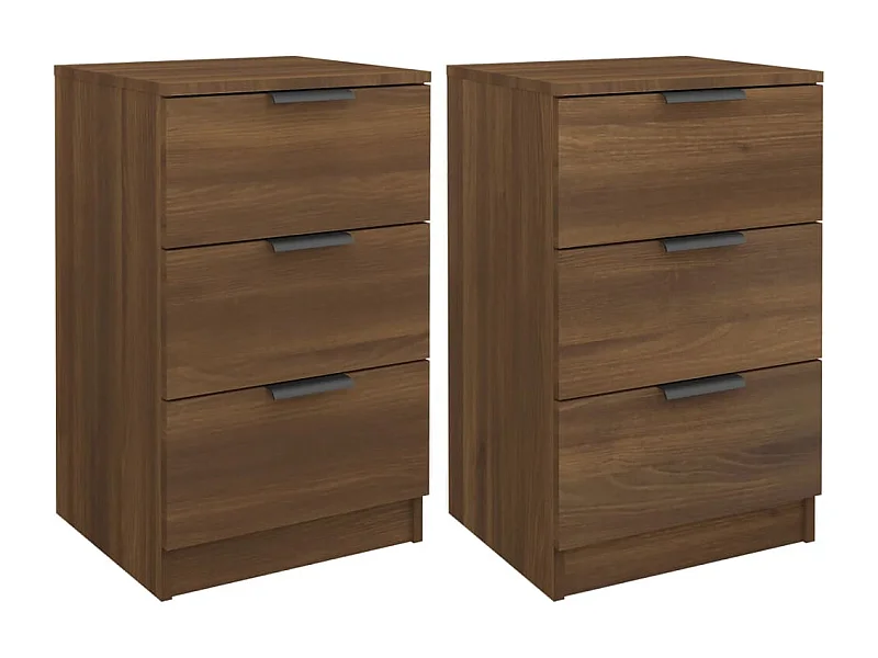 Tucson  Nachttische 2 Stk. Braun Eichen-Optik 40x36x65 cm