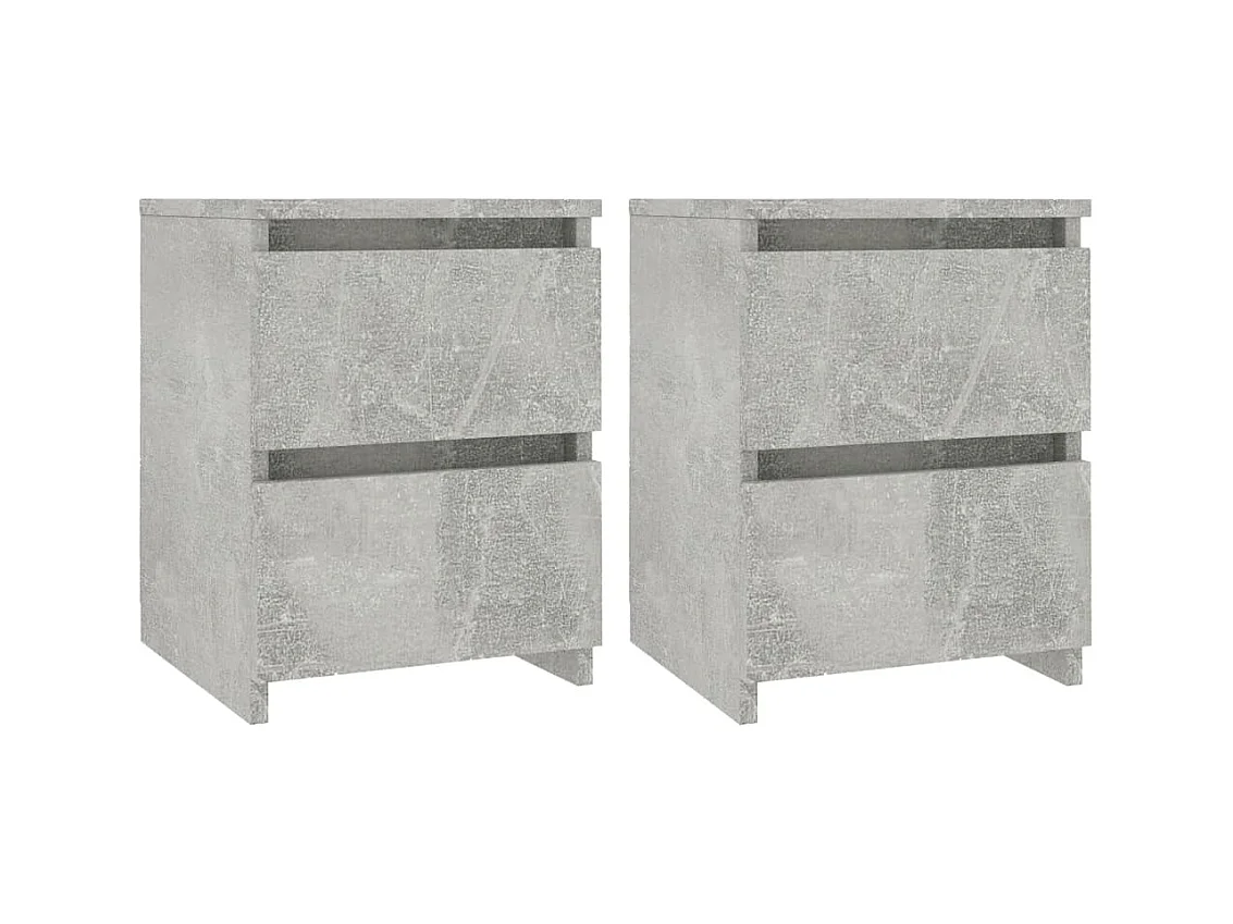Cruz  Tables de chevet 2 pcs Gris béton 30x30x40 cm Bois d’ingénierie