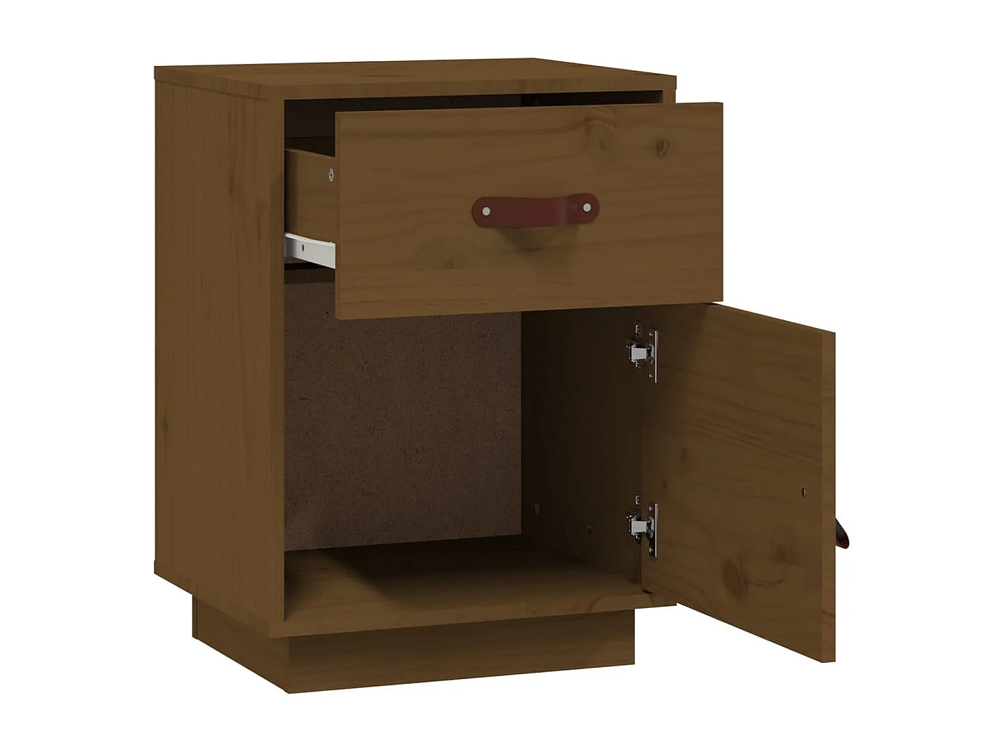 Yaldir  Table de chevet Marron miel 40x34x55 cm Bois de pin solide