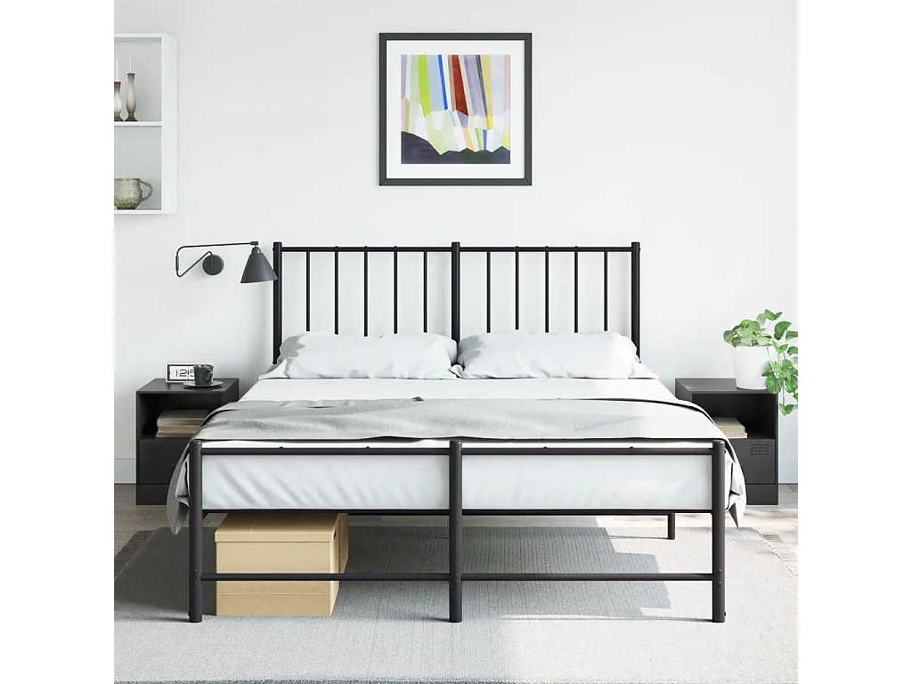 Elthor  Nachtkastjes 2 st 34,5x39x44 cm staal zwart