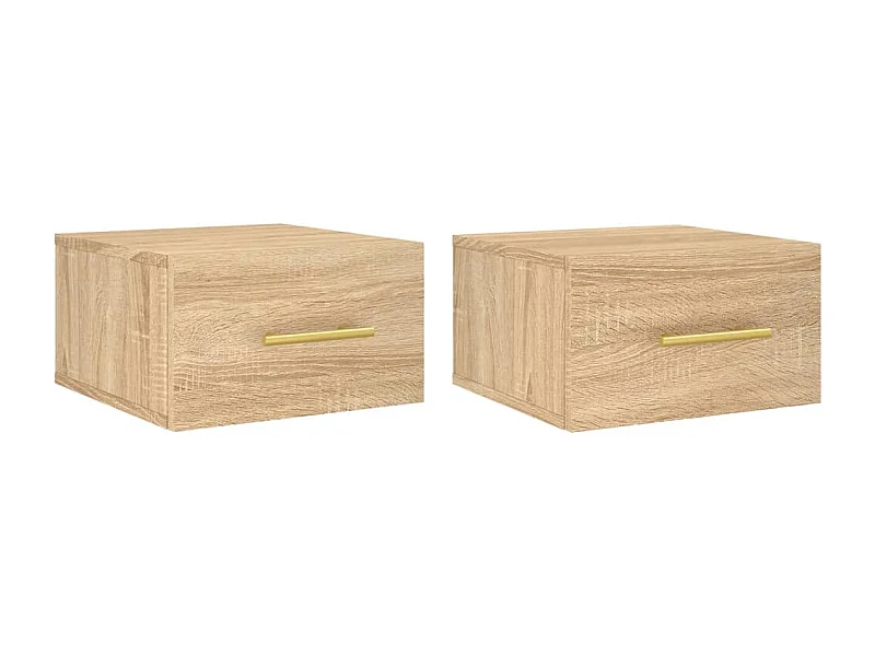 Nylo  Mesitas de noche de pared 2 uds color roble Sonoma 35x35x20 cm