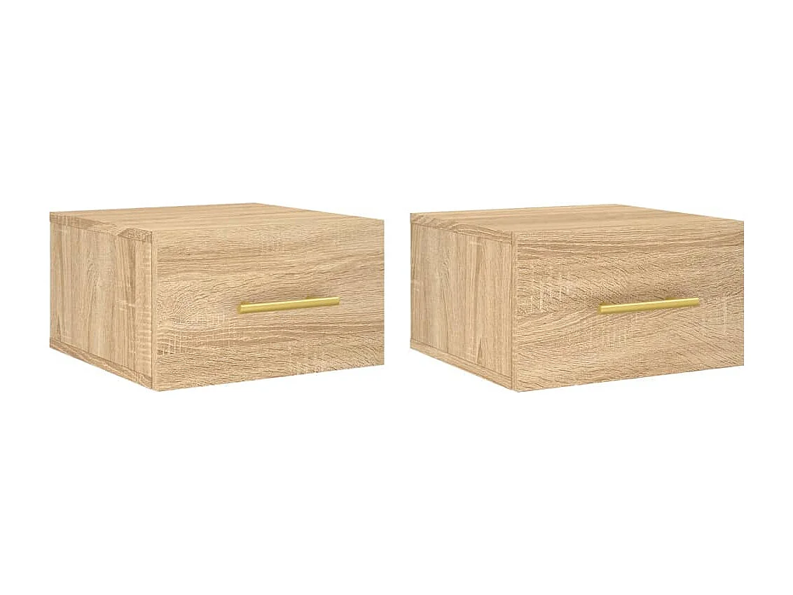 Nylo  Nachtkastjes 2 st wandgemonteerd 35x35x20 cm sonoma eikenkleur