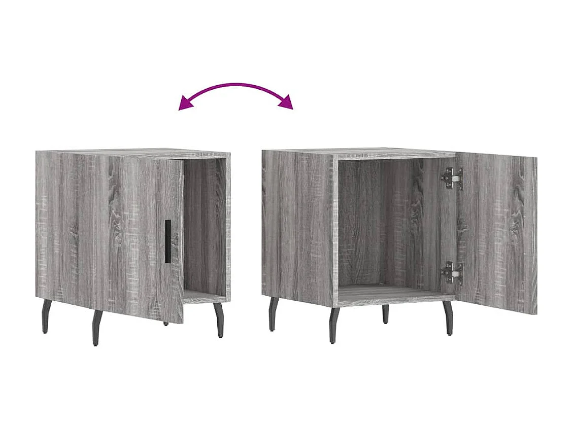 Volda  Comodino Grigio Sonoma 40x40x50 cm in Legno Multistrato