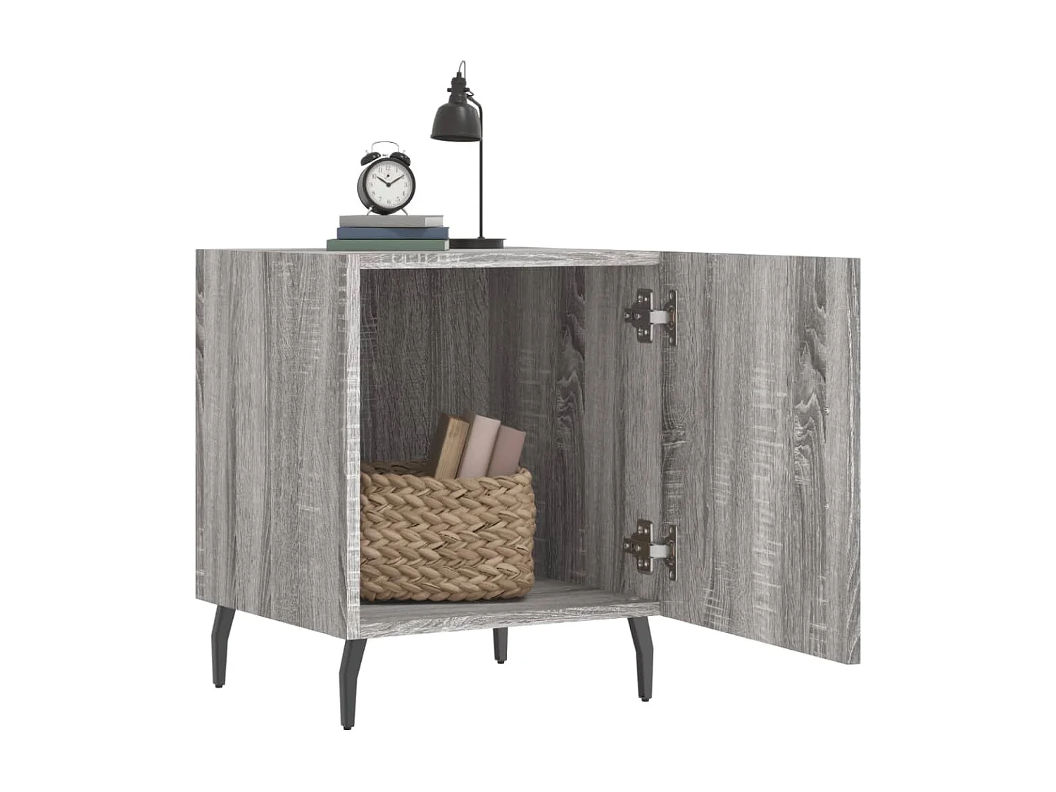 Volda  Comodino Grigio Sonoma 40x40x50 cm in Legno Multistrato