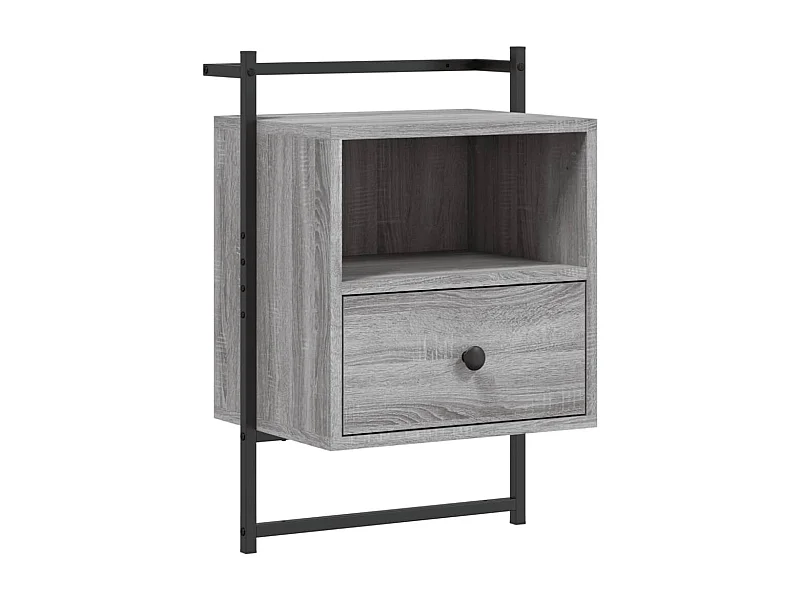 Gina Sofie  Nachtkastje wandgemonteerd 40x30x61 cm hout grijs sonoma eiken