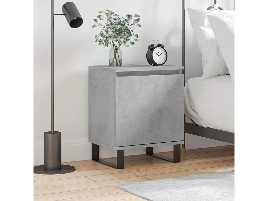 Cydor  Comodino Grigio Cemento 40x30x50 cm in Legno Multistrato
