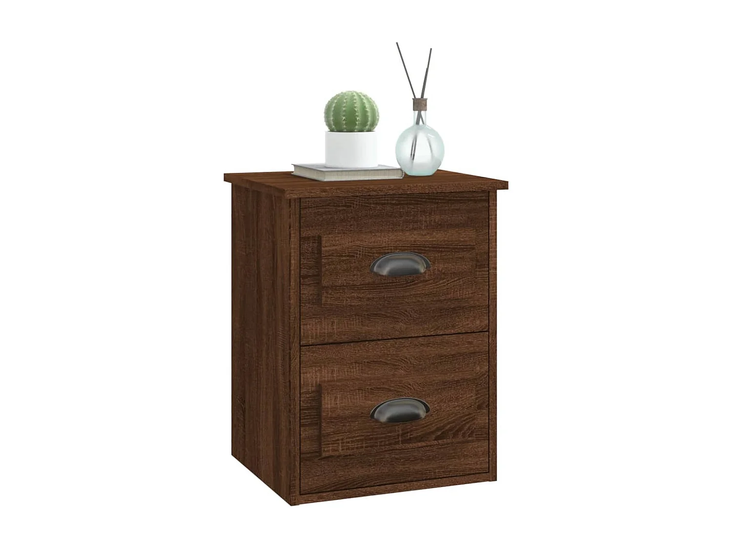 Inez  Table de chevet murale chêne marron 41,5x36x53 cm