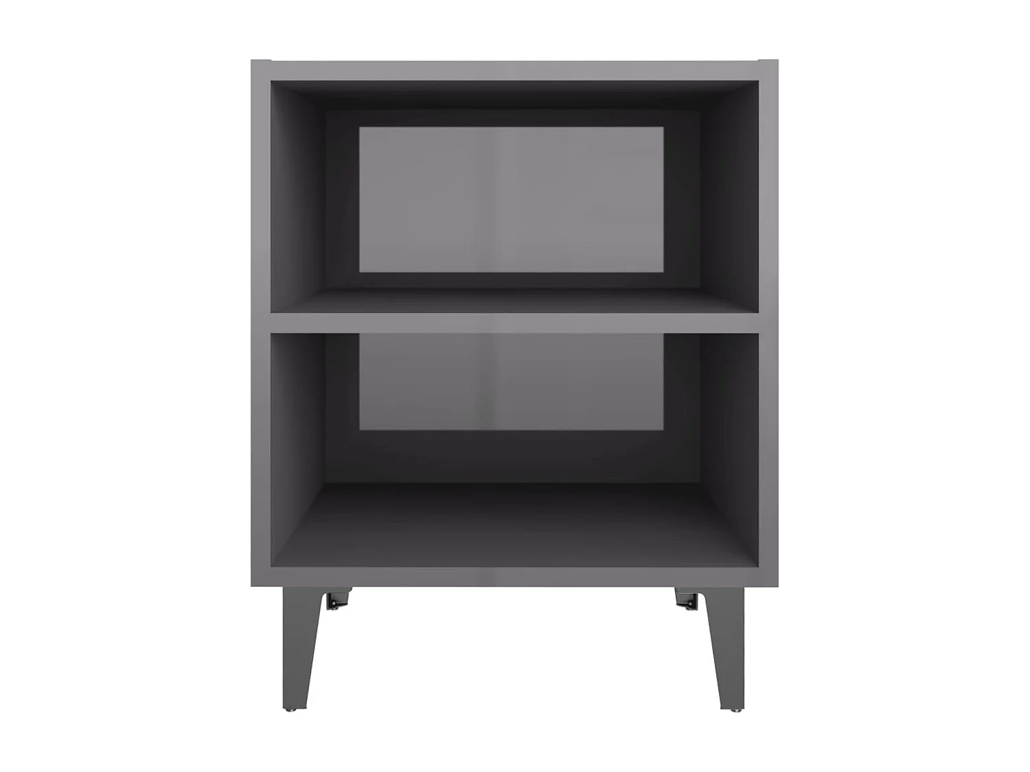 Silo  Comodino con Gambe in Metallo Grigio Lucido 40x30x50 cm